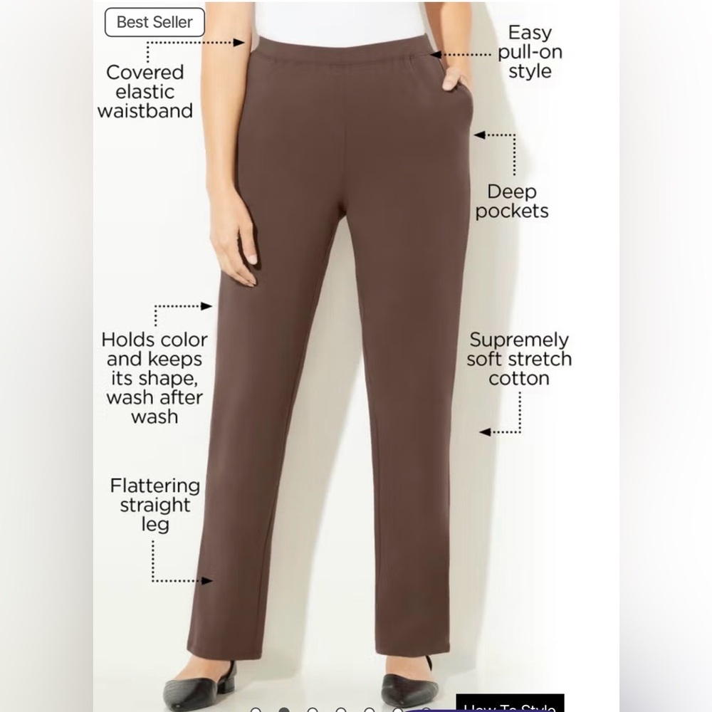 2X Catherine’s Suprema Straight Leg Pant NEW Brown